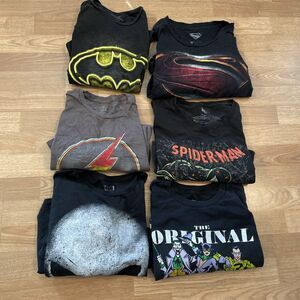 Mens Marvel DC T Shirts Bundle Graphic Tees Lot Of 6 Size XXL